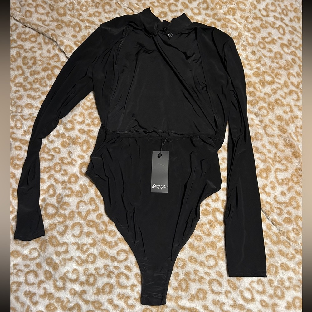 Black Open Back NastyGal Bodysuit